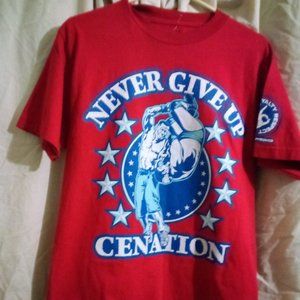 Red John Cena Never Give Up Tee Shirt Size Medium
